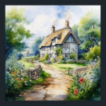 English Cottage Poster<br><div class="desc">A Watercolour English cottage with garden</div>