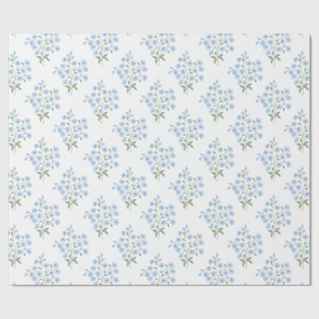 English Country Muster mit Vergissmeinnichtblumen Presentpapper (Platt)