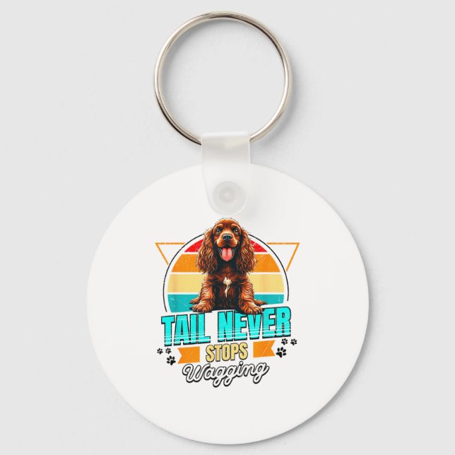 English Er Spaniel Lover Funny Er Spaniel Retro  Nyckelring (Framsida)