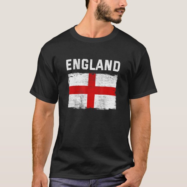 English Flag England St George Cross T Shirt (Framsida)
