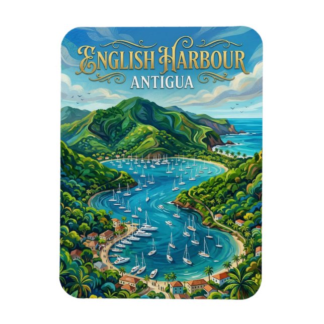 English Harbour Antigua och Barbuda Magnet (Vertikal)