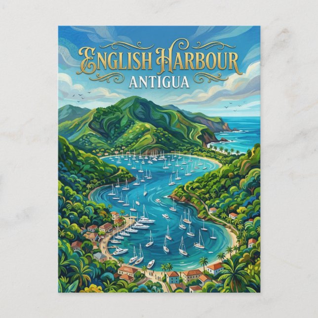 English Harbour Antigua och Barbuda Vykort (Framsida)