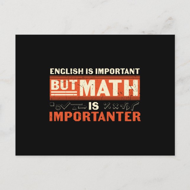 English is Important But Math is Importanter Vykort (Framsida)