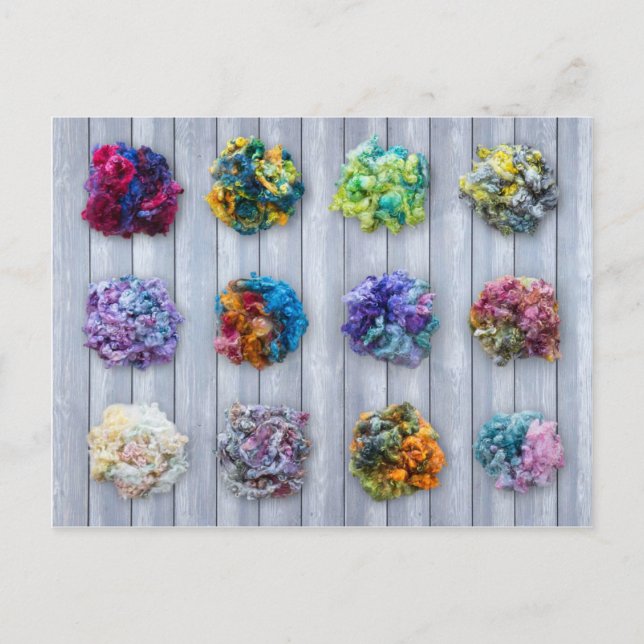 English Leicester Longwool Färgad Fiber Postkort Vykort (Framsida)