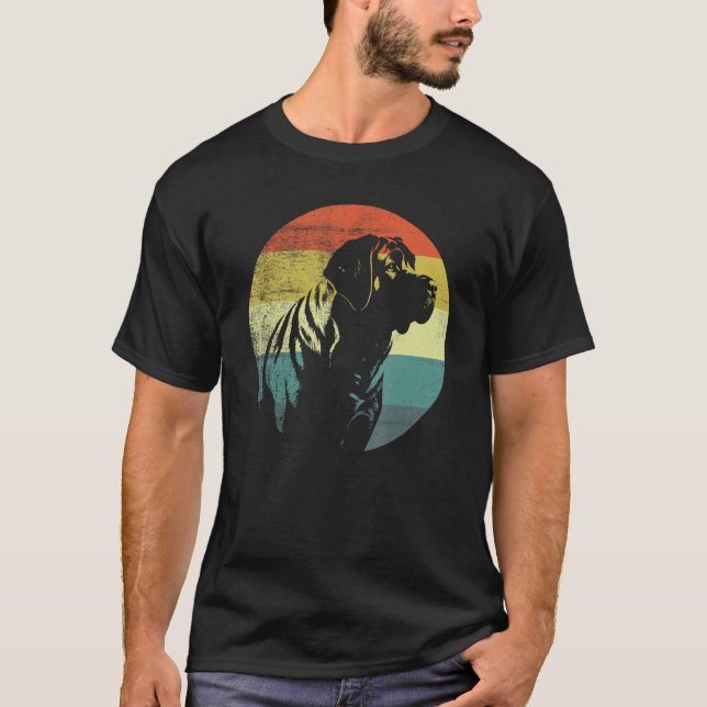 English Mastiff Dog Retro Design T Shirt (Framsida)