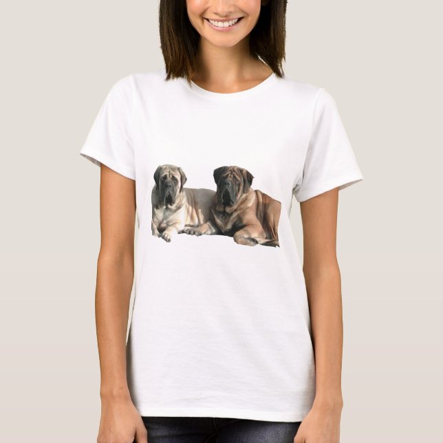 English Mastiff Freunde T Shirt (Framsida)