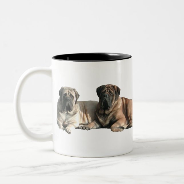 English Mastiff Freunde Två-Tonad Mugg (Vänster)