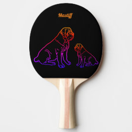 English Mastiff Neon englische Dogge Pingisracket