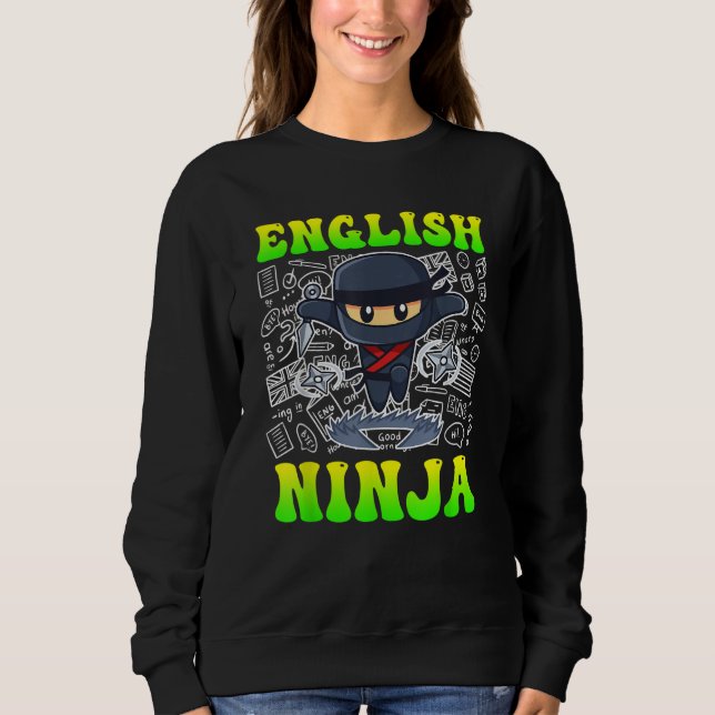 English ninja I am English teacher T Shirt (Framsida)