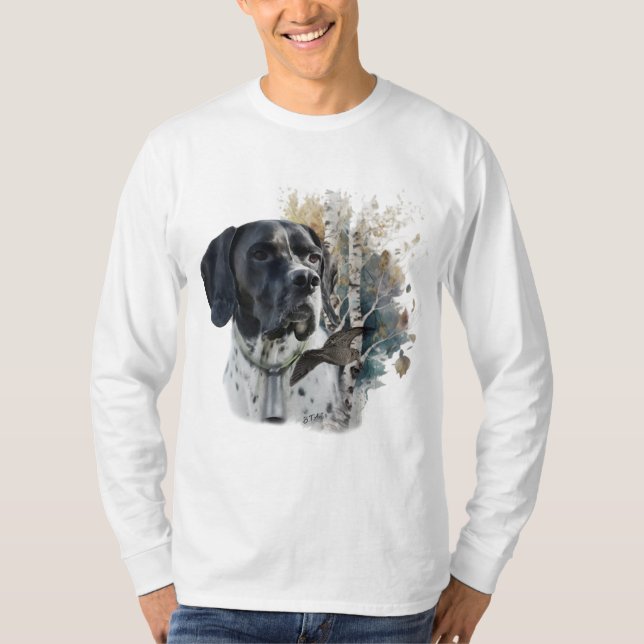 English pointer , bird hunting t shirt (Framsida)