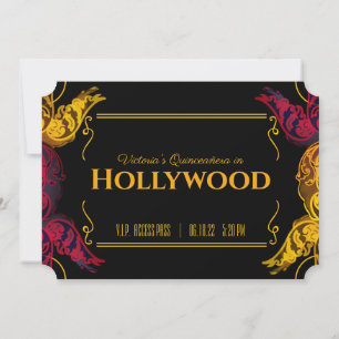 ENGLISH quinceañera old HOLLYWOOD BIRTHDAY biljett Inbjudningar