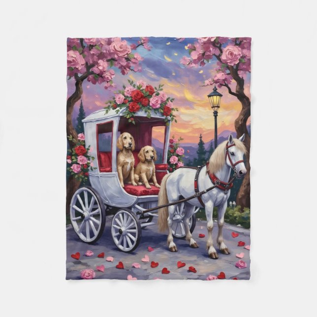 English Setter Dog Valentine's Day  Fleecefilt (Framsidan)