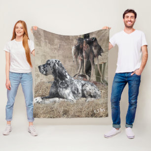 English Setter, Fasanjakt Tapet Poster Fleecefilt