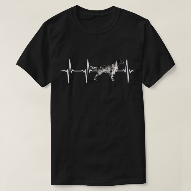 English Setter Heartbeat Love My Dog Zip  T Shirt (Design framsida)