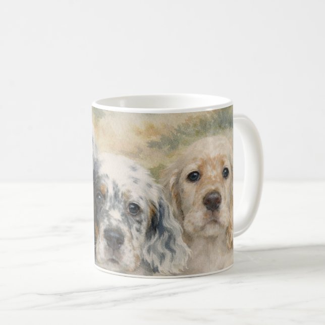 English Setter Puppies Kaffemugg (Framsida höger)