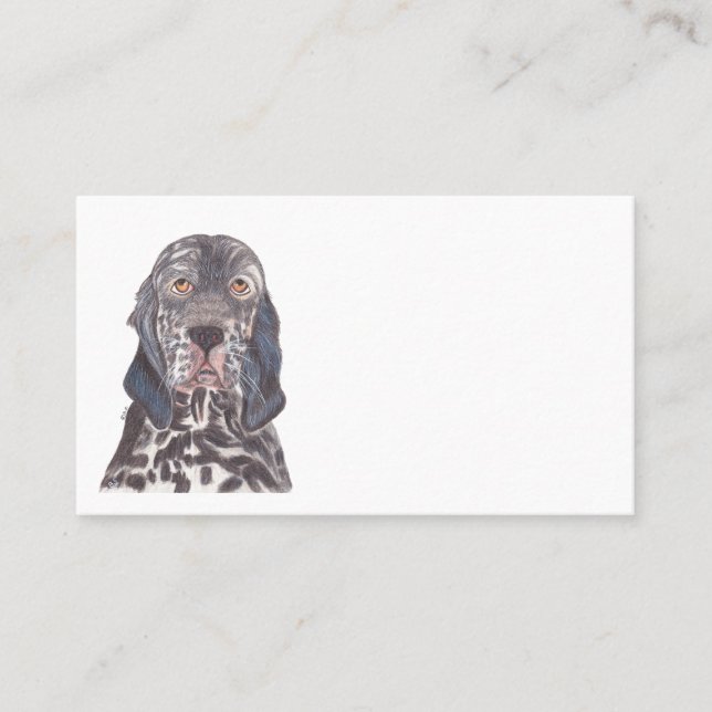 ENGLISH SETTER VISITKORT (Framsida)