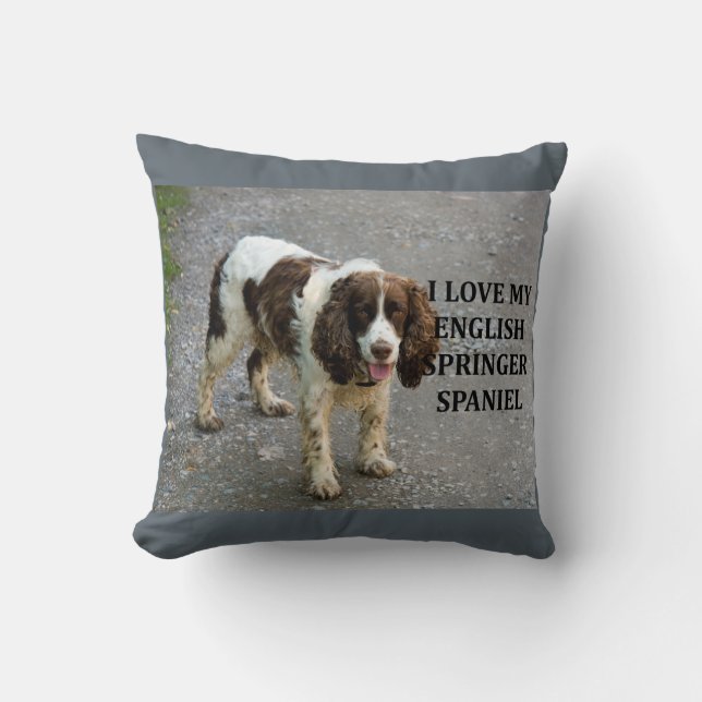English spaniel lw kärlek w picc kudde (Framsida)