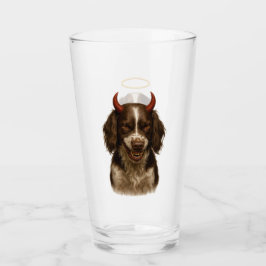 English Springer Spaniel Angel / Devil Glass Glaskopp