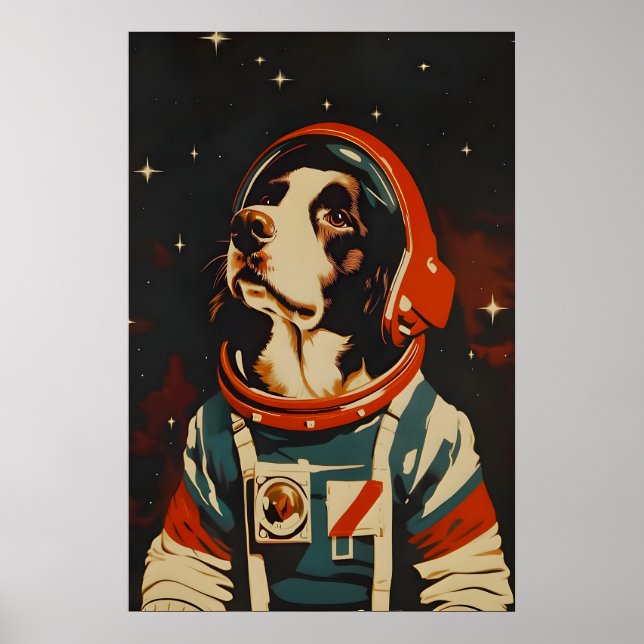 English Springer Spaniel Astronaut Poster, English Poster (Framsidan)
