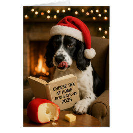 English Springer spaniel Cheese Tax Christmas card Hälsningskort
