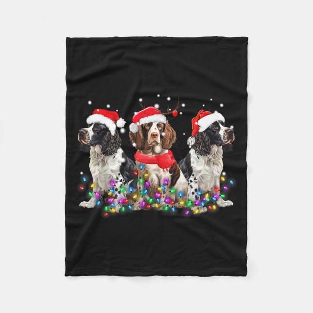 English Springer Spaniel Dog Christmas Matching Fa Fleecefilt (Framsidan)