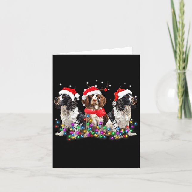 English Springer Spaniel Dog Christmas Matching Fa Kort (Framsida)