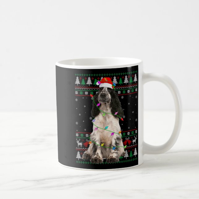 English Springer Spaniel Dog Christmas Ugly Sweate Kaffemugg (Höger)