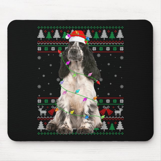 English Springer Spaniel Dog Christmas Ugly Sweate Musmatta (Framsidan)