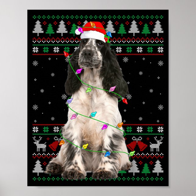 English Springer Spaniel Dog Christmas Ugly Sweate Poster (Framsidan)