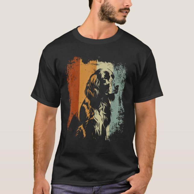 English Springer Spaniel Dog Retro Style T Shirt (Framsida)