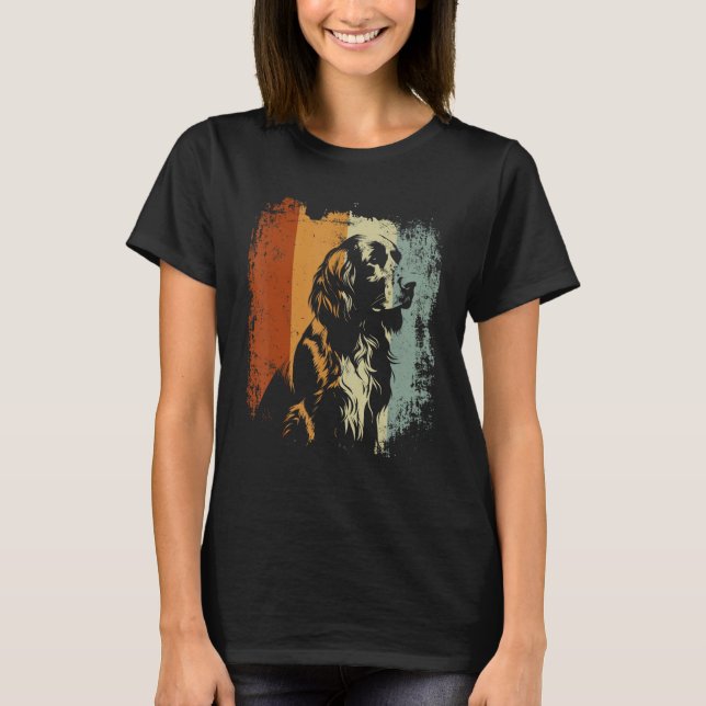 English Springer Spaniel Dog Retro Style T Shirt (Framsida)