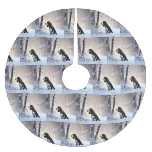 English Springer Spaniel Let It Snow Jul Julgransmatta Borstad Polyester