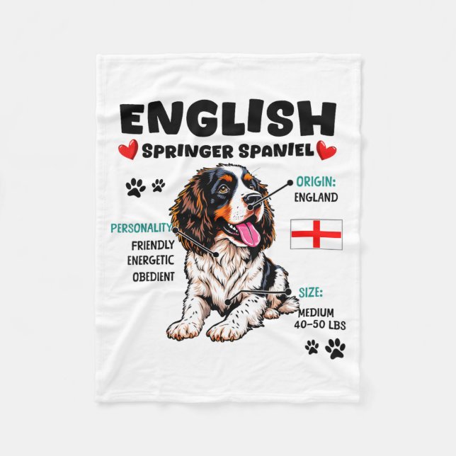 English Springer Spaniel Owner Funny Dog Lover  Fleecefilt (Framsidan)