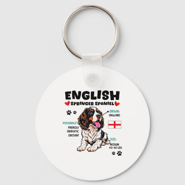 English Springer Spaniel Owner Funny Dog Lover  Nyckelring (Framsida)