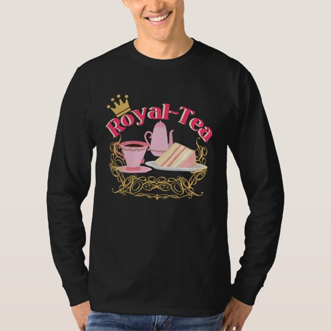 English Tea Party Royalty Pun Tea T Shirt (Framsida)