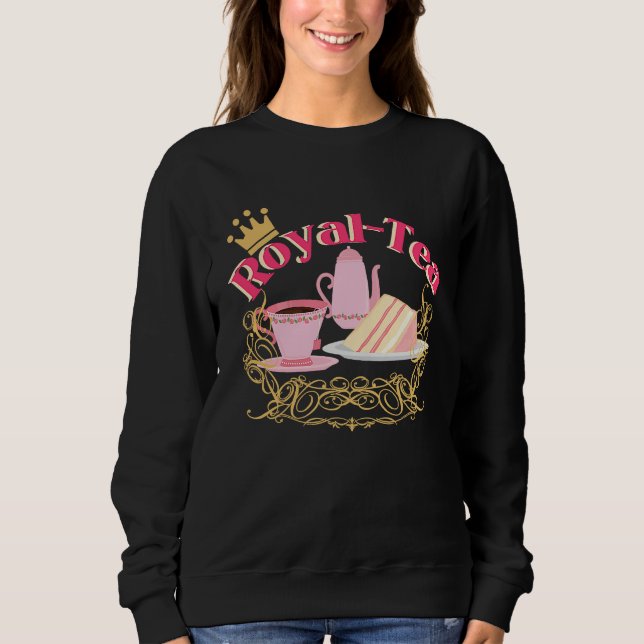 English Tea Party Royalty Pun Tea T Shirt (Framsida)