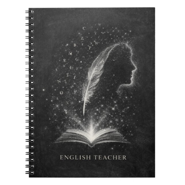English Teacher Chalk Dust Constellation Art Anteckningsbok (Framsidan)