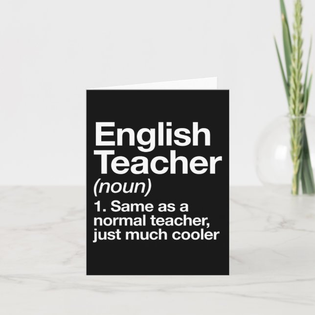 English Teacher Definition Roligt Back to school F Kort (Framsida)