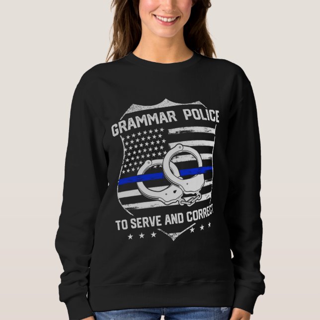 English Teacher Grammar Police T Shirt (Framsida)