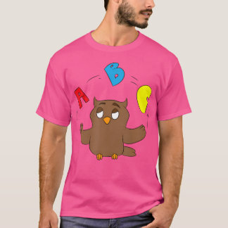 English Teacher Juggling Design Owl Teacher T Shirt