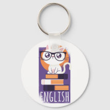 ENGLISH TEACHERS Gift - Cute Kawaii Cat Lila
