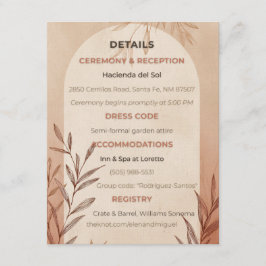 English Wedding Details Card Terracotta Arch Inbjudningar