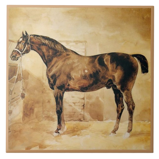 ENGLISKA HORSE I STABIL KAKELPLATTA (Framsidan)