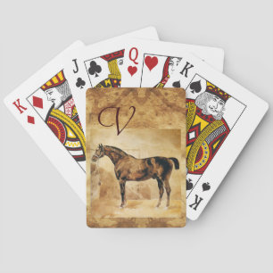 ENGLISKA HORSE I STABLE Parchment Monogram Casinokort