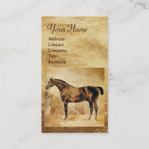 ENGLISKA HORSE I STABLE Parchment Monogram Visitkort