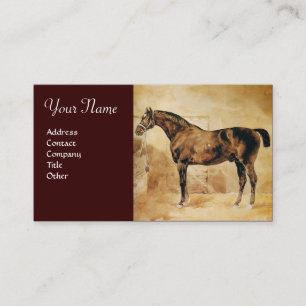 ENGLISKA HORSE I STABLE Parchment Monogram Visitkort