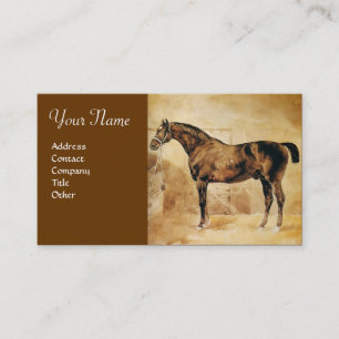 ENGLISKA HORSE I STABLE Parchment Monogram Visitkort