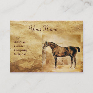 ENGLISKA HORSE I STABLE Parchment Monogram Visitkort