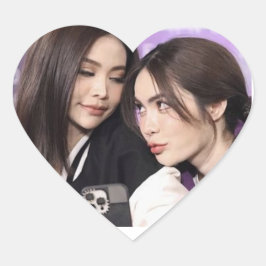 Englot, Engfa & Charlotte Thai GL Shipped Couple Hjärtformat Klistermärke