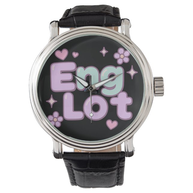 Englot Kawaii Bubbelbokstav Armbandsur (Framsida)